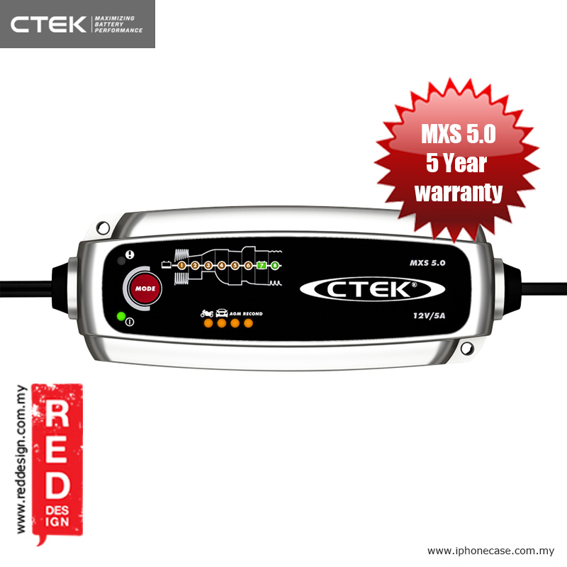 Picture of CTEK MXS 5.0 UK Smart Battery Charger Red Design- Red Design Cases, Red Design Covers, iPad Cases and a wide selection of Red Design Accessories in Malaysia, Sabah, Sarawak and Singapore 