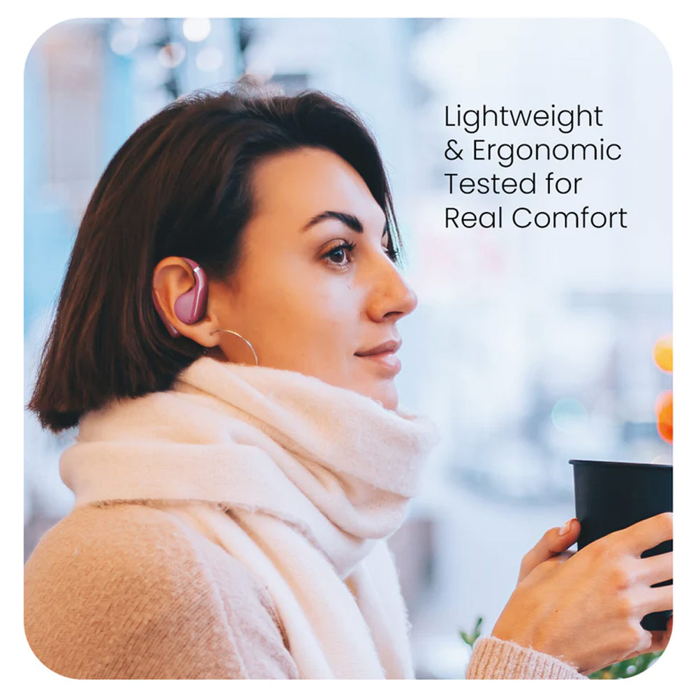 Picture of HiFuture VibeMate Premium Bluetooth 5.4 Comfort Open Ear Headphones Waterproof with ENC Noise Cancellation (Hot Pink)