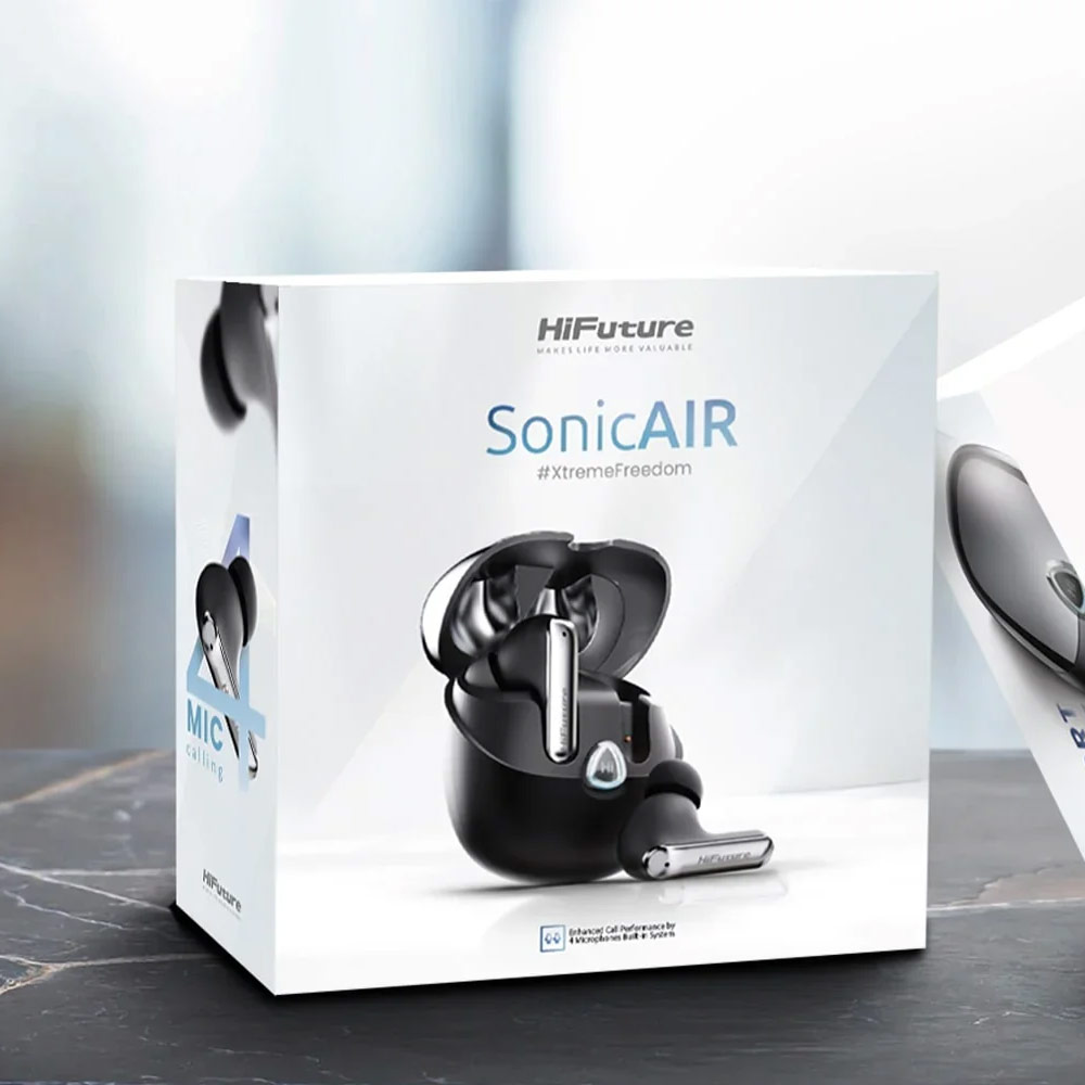Picture of HiFuture SonicAir Bluetooth 5.3 Comfort Fit TWS Earbuds Waterproof with ENC Noise Cancellation Soft Bass Long Hours(White)