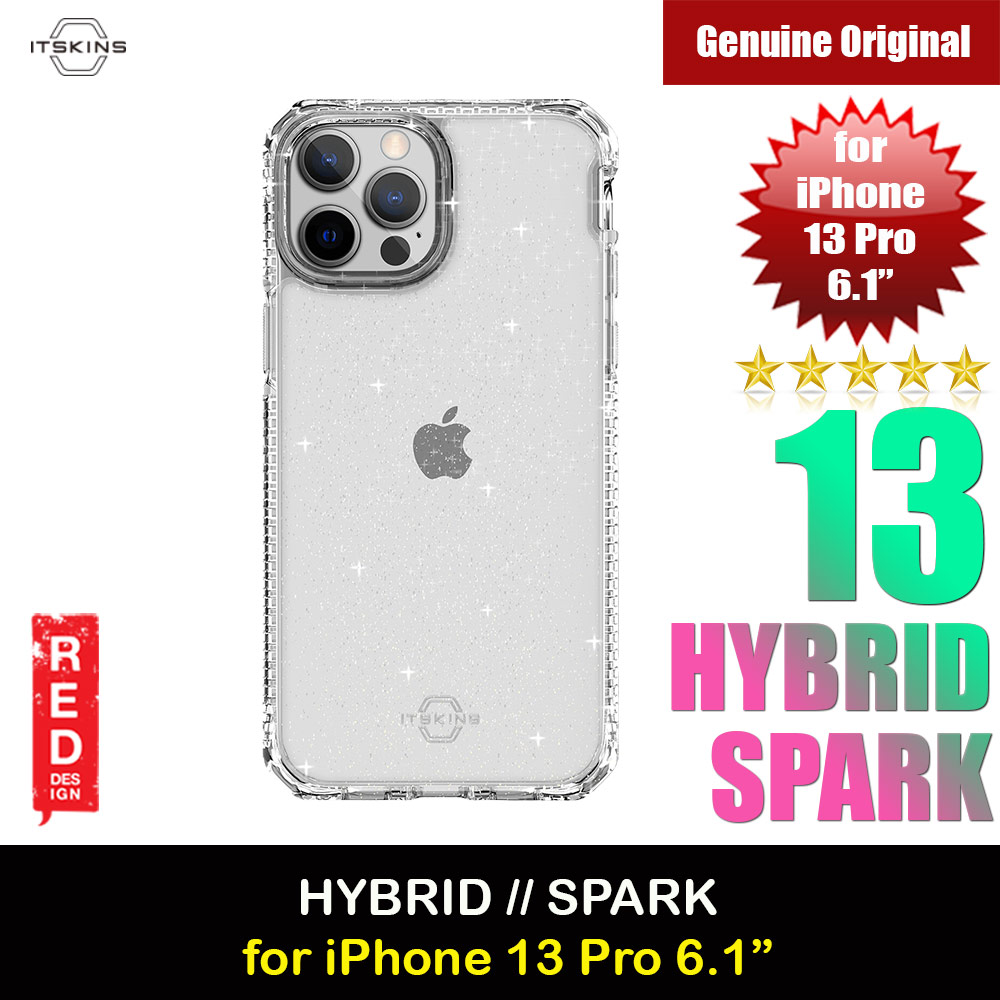 Picture of ITSKINS Hybrid Spark Glitter ANTIMICROBIAL Certified Antishock Protection Case for iPhone 13 Pro 6.1 (Transparent) Apple iPhone 13 Pro 6.1- Apple iPhone 13 Pro 6.1 Cases, Apple iPhone 13 Pro 6.1 Covers, iPad Cases and a wide selection of Apple iPhone 13 Pro 6.1 Accessories in Malaysia, Sabah, Sarawak and Singapore 