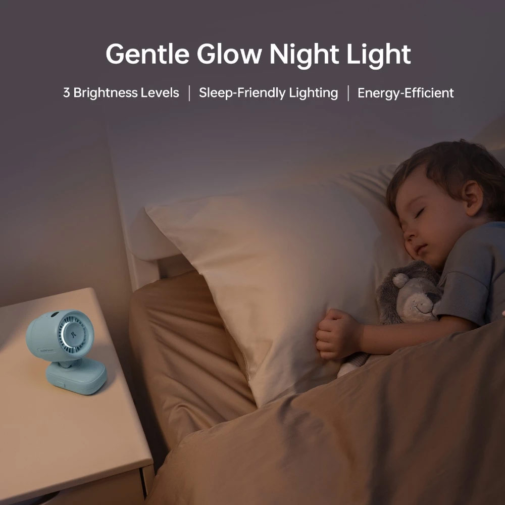 Picture of JisuLife Stroller Fan 4 Portable Baby Stroller Fan 5000mAh 38H Long Battery Ultra Quiet Natural Wind Octopus Stand Fan (Yellow)