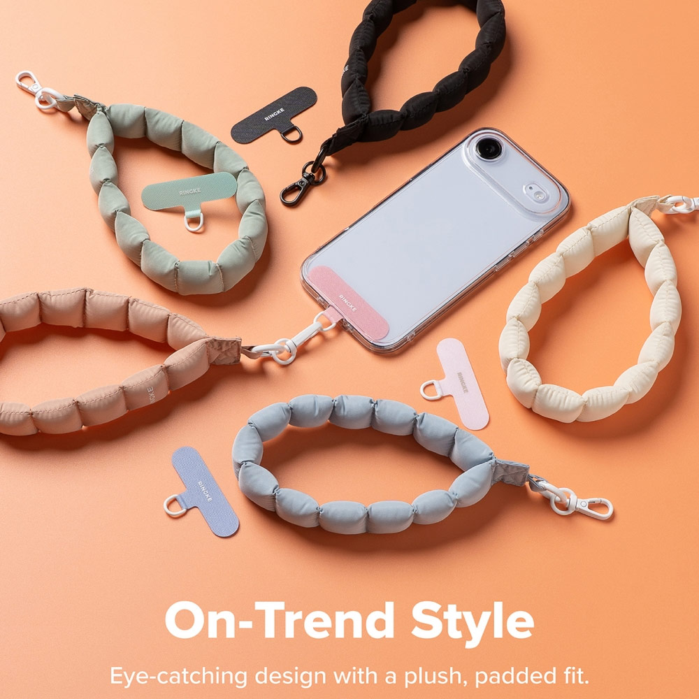 Picture of Ringke Eye Catching Holder Link & Puffer Hand Strap for Phone case (Snow White)