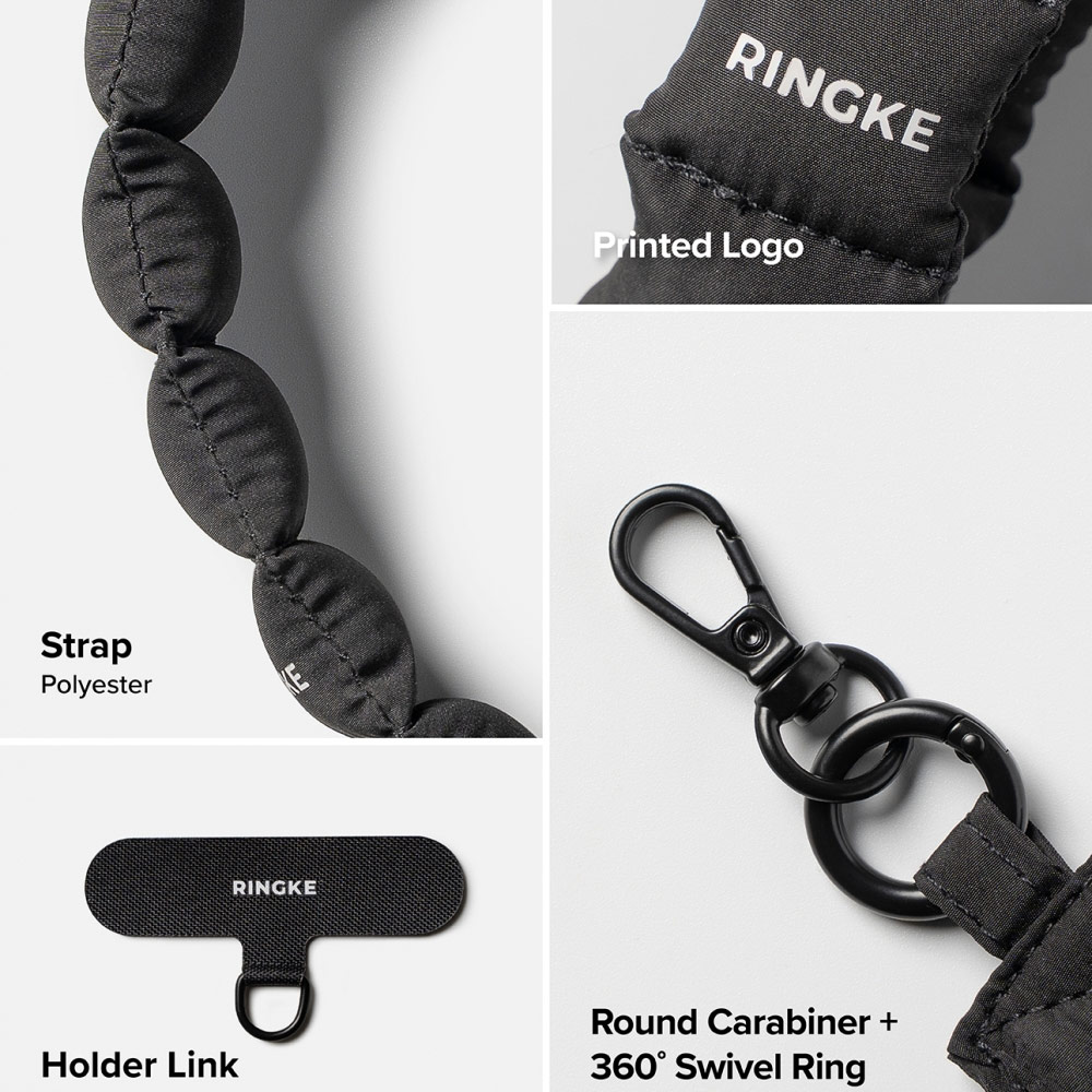 Picture of Ringke Eye Catching Holder Link & Puffer Hand Strap for Phone case (Snow White)