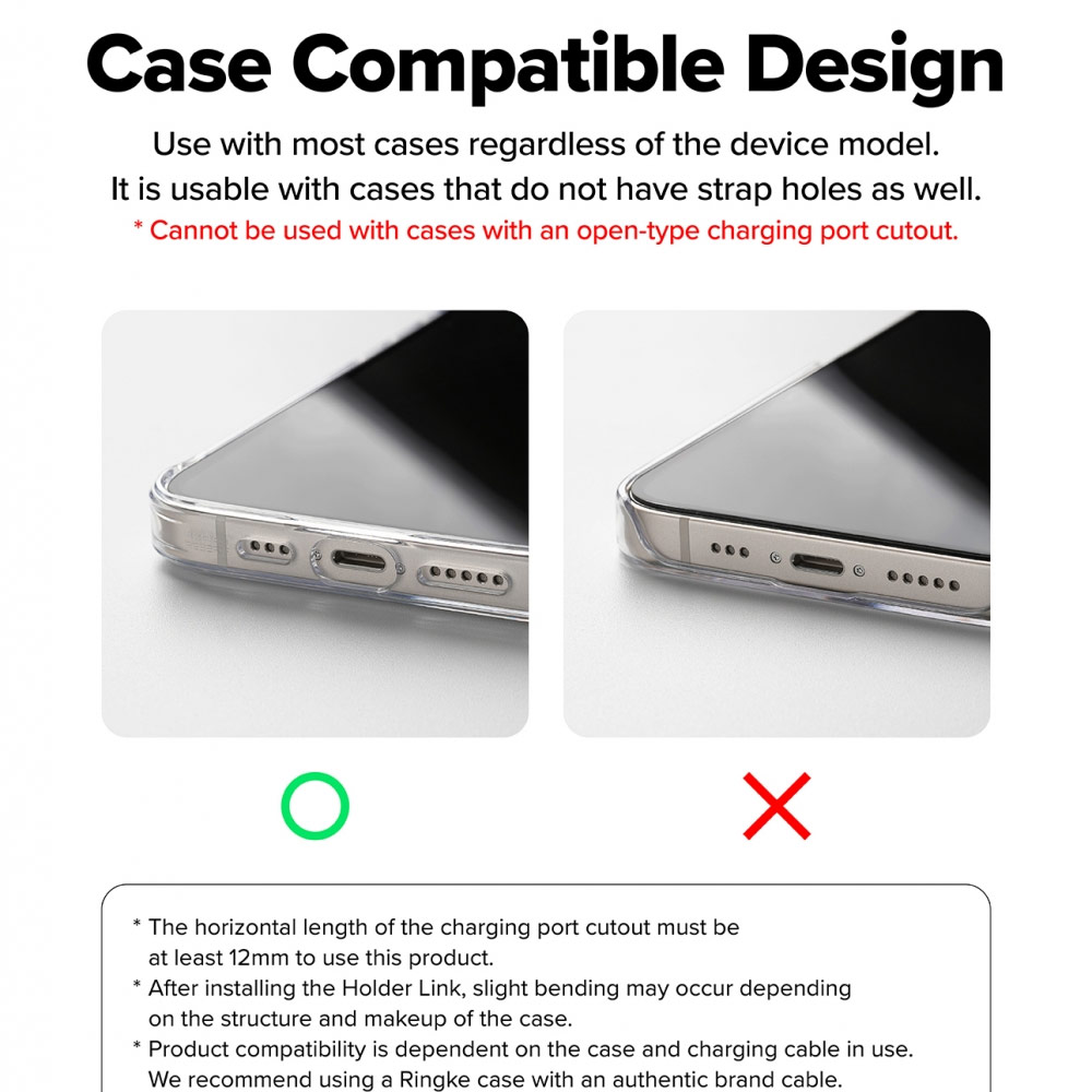 Picture of Ringke Eye Catching Holder Link & Puffer Hand Strap for Phone case (Snow White)