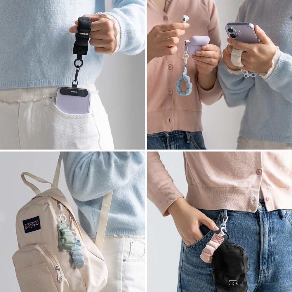 Picture of Ringke Eye Catching Holder Link & Puffer Finger Strap for Phone case (Matcha Green)