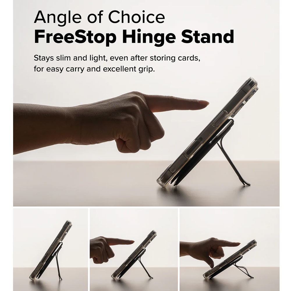 Picture of Apple iPhone 15 Pro Max 6.7  | Ringke Slide Grip PU Wallet Magnetic for iPhone 15 iPhone 16 Pro Max Card Holder Phone Stand (Beige Pink)