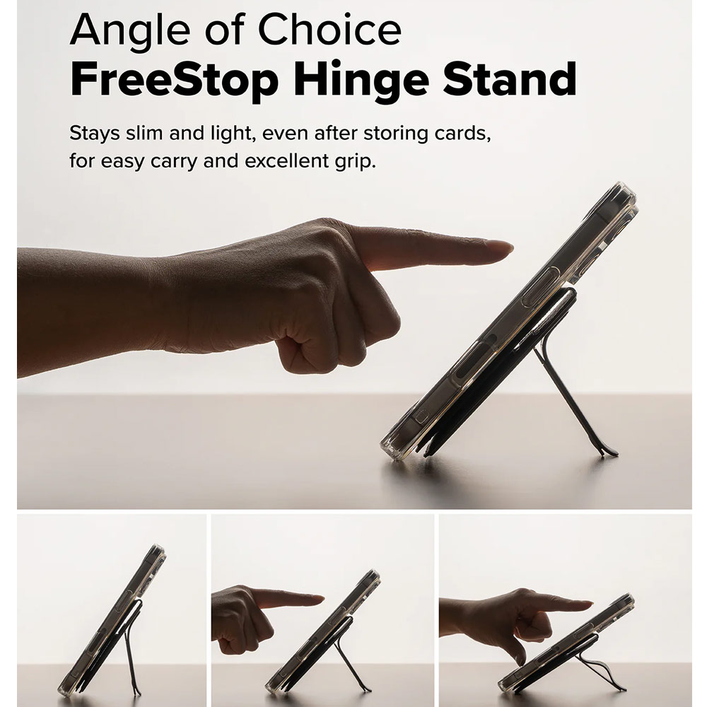 Picture of Apple iPhone 16 Pro Max 6.9  | Ringke Slide Grip PU Wallet Magnetic for iPhone 15 iPhone 16 Pro Max Card Holder Phone Stand (Black)