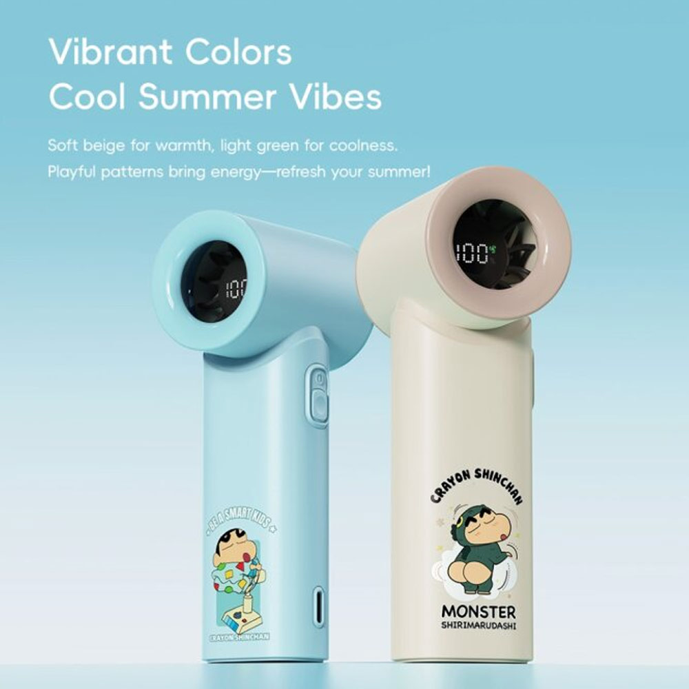 Picture of Rock Crayon ShinChan 5 Ultra Speed Strong Wind Force Portable Mini Handheld Fan 3000mAh 17400RPM (Beige)