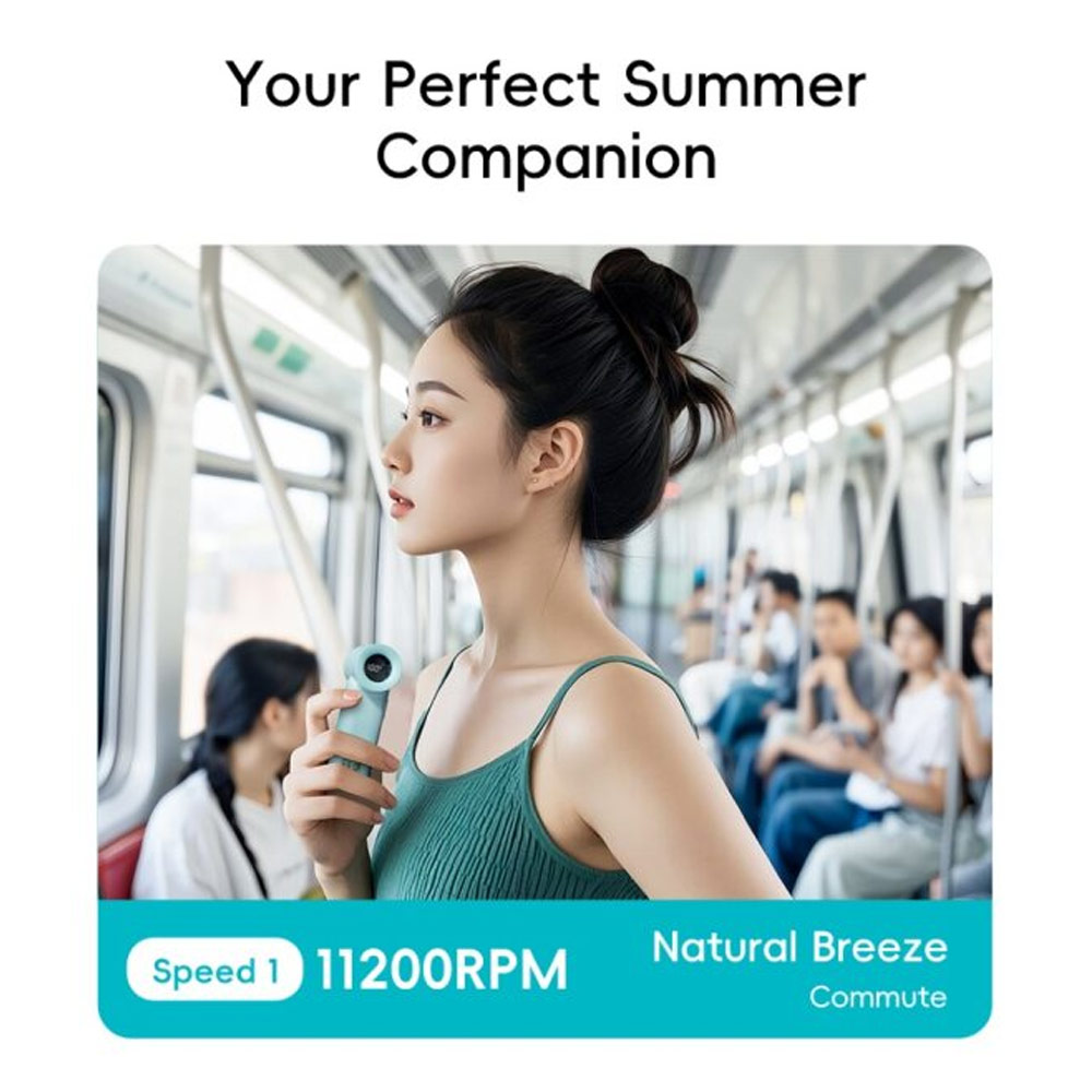 Picture of Rock Crayon ShinChan 5 Ultra Speed Strong Wind Force Portable Mini Handheld Fan 3000mAh 17400RPM (Beige)