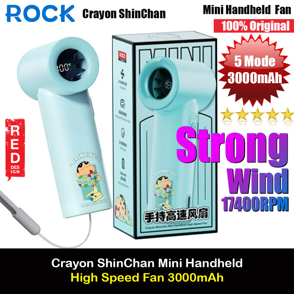 Picture of Rock Crayon ShinChan 5 Ultra Speed Strong Wind Force Portable Mini Handheld Fan 3000mAh 17400RPM (Mint Green) Red Design- Red Design Cases, Red Design Covers, iPad Cases and a wide selection of Red Design Accessories in Malaysia, Sabah, Sarawak and Singapore 