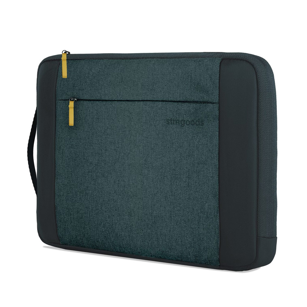 Picture of STM Kin Slim and Lightweight with Shock Absorbing Secure Zip Laptop Sleeve with Accessory Storage Pocket up to 14" (Aqua Blue)