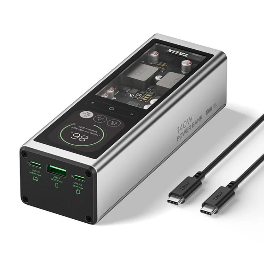 Picture of TALIX FLUXO 140W PD 3.1 CCC Power Bank 20000mAh | Laptop Fast Charging Power Bank | 3-Port USB-C Portable Charger Malaysia