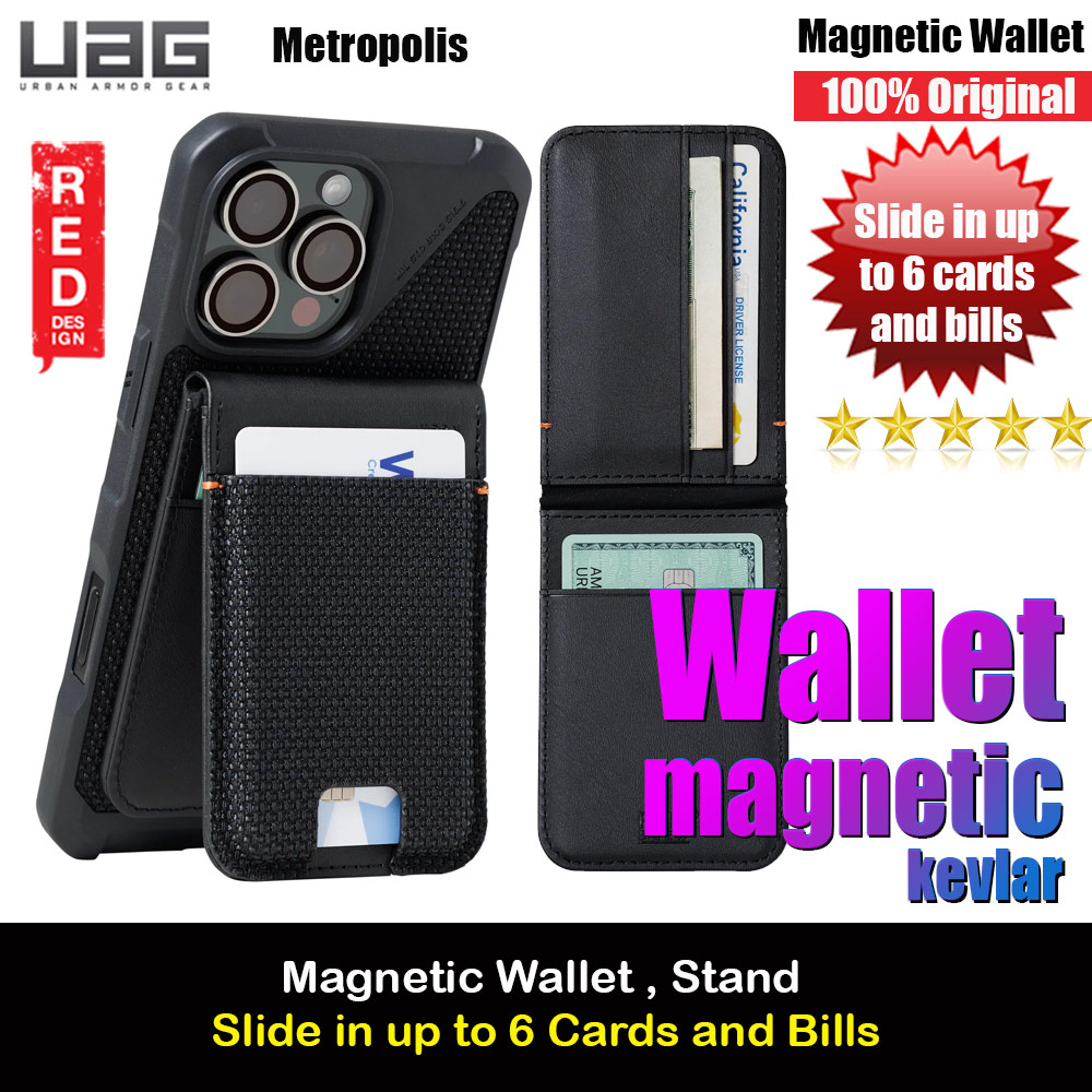Picture of UAG Metropolis Kevlar Leather MagSafe Wallet and Stand Kickstand Card Holder Phone Stand (Kevlar) Apple iPhone 13 6.1- Apple iPhone 13 6.1 Cases, Apple iPhone 13 6.1 Covers, iPad Cases and a wide selection of Apple iPhone 13 6.1 Accessories in Malaysia, Sabah, Sarawak and Singapore 