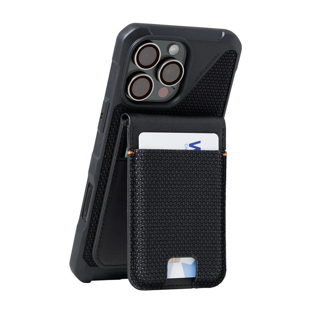 Picture of Apple iPhone 13 6.1  | UAG Metropolis Kevlar Leather MagSafe Wallet and Stand Kickstand Card Holder Phone Stand (Kevlar)