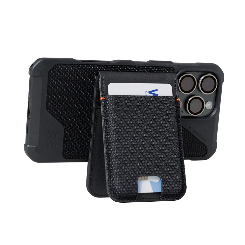 Picture of Apple iPhone 13 6.1  | UAG Metropolis Kevlar Leather MagSafe Wallet and Stand Kickstand Card Holder Phone Stand (Kevlar)