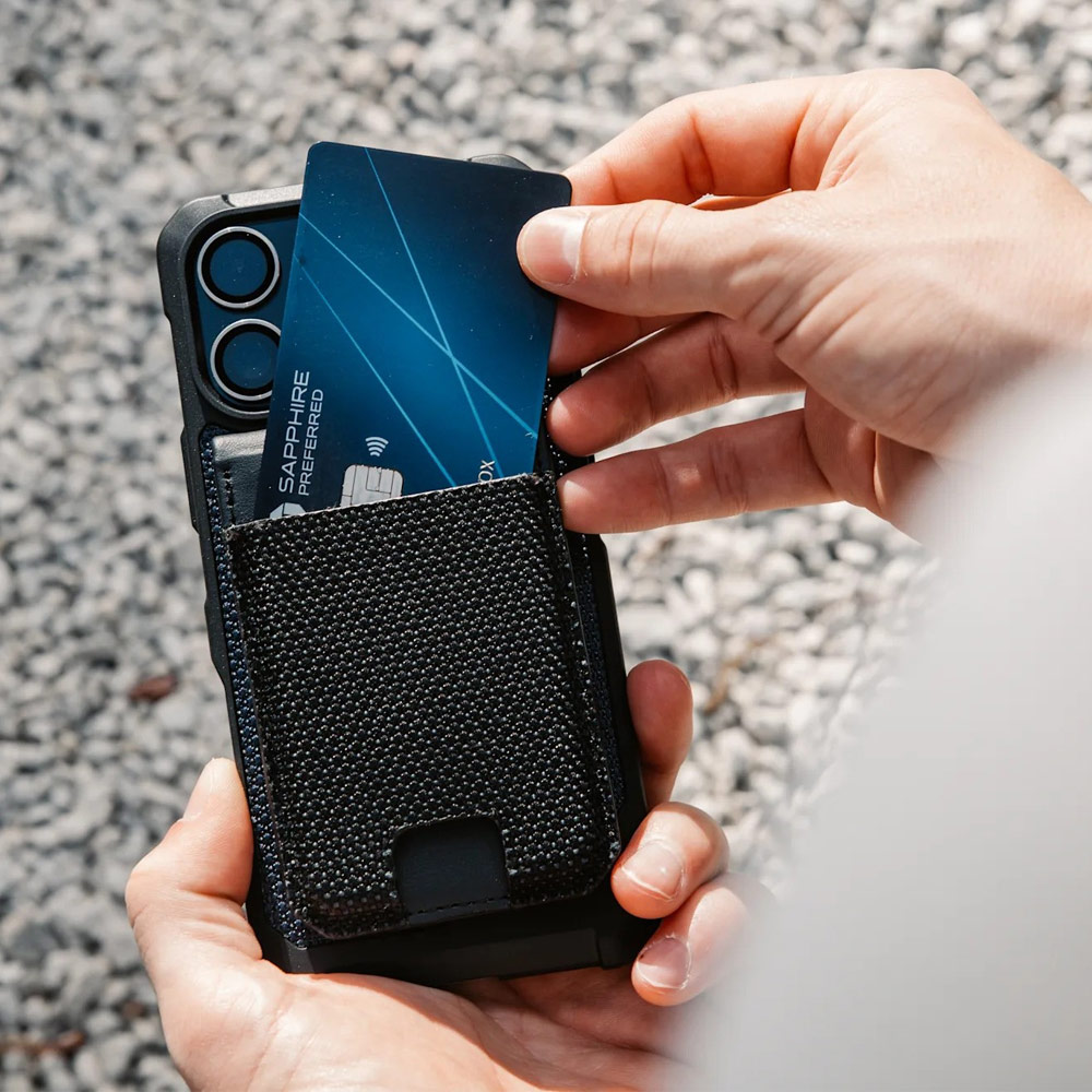 Picture of Apple iPhone 13 6.1  | UAG Metropolis Kevlar Leather MagSafe Wallet and Stand Kickstand Card Holder Phone Stand (Kevlar)