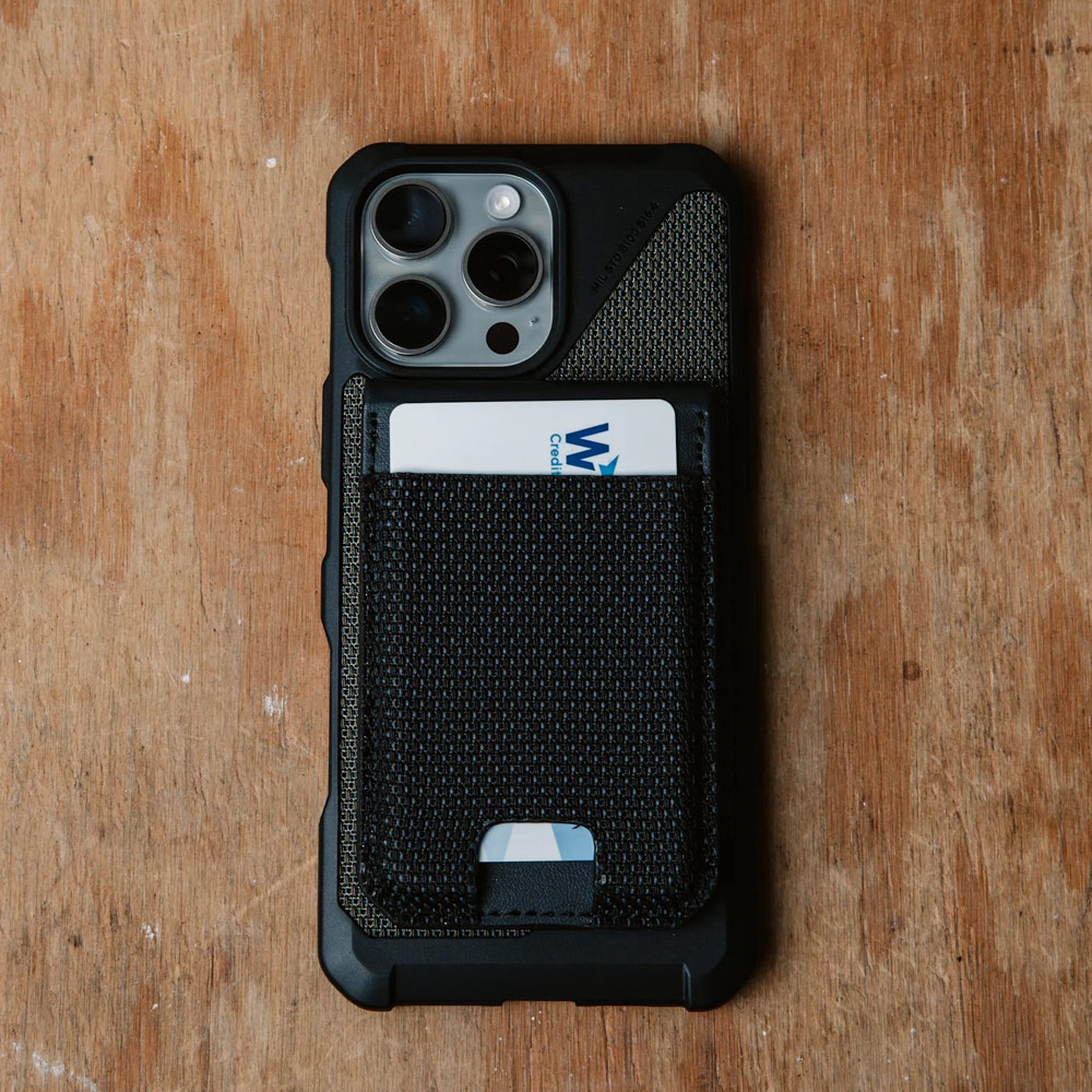 Picture of Apple iPhone 13 6.1  | UAG Metropolis Kevlar Leather MagSafe Wallet and Stand Kickstand Card Holder Phone Stand (Kevlar)