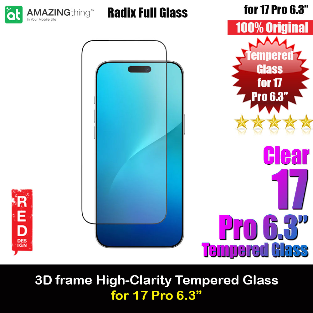 Picture of Amazingthing Radix Full Glass 3D Frame Tempered Glass for iPhone 17 Pro 6.3 (Ultra Clear) Apple iPhone 17 Pro 6.3- Apple iPhone 17 Pro 6.3 Cases, Apple iPhone 17 Pro 6.3 Covers, iPad Cases and a wide selection of Apple iPhone 17 Pro 6.3 Accessories in Malaysia, Sabah, Sarawak and Singapore 