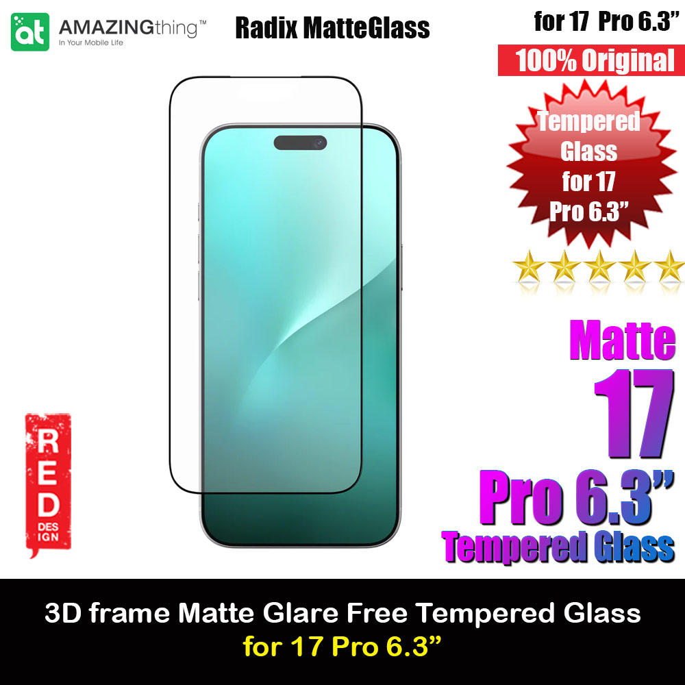 Picture of Amazingthing Radix Matte Anti Glare Full Glass 3D Frame Tempered Glass for iPhone 17 Pro 6.3 (Matte) Apple iPhone 17 Pro 6.3- Apple iPhone 17 Pro 6.3 Cases, Apple iPhone 17 Pro 6.3 Covers, iPad Cases and a wide selection of Apple iPhone 17 Pro 6.3 Accessories in Malaysia, Sabah, Sarawak and Singapore 