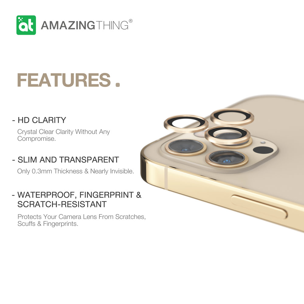 Picture of Apple iPhone 12 Pro Max 6.7  | AmazingThing SupremeGlass Lens Glass Camera Lens Protector Protection Tempered Glass for Apple iPhone 12 Pro Max 6.7 (Gold)