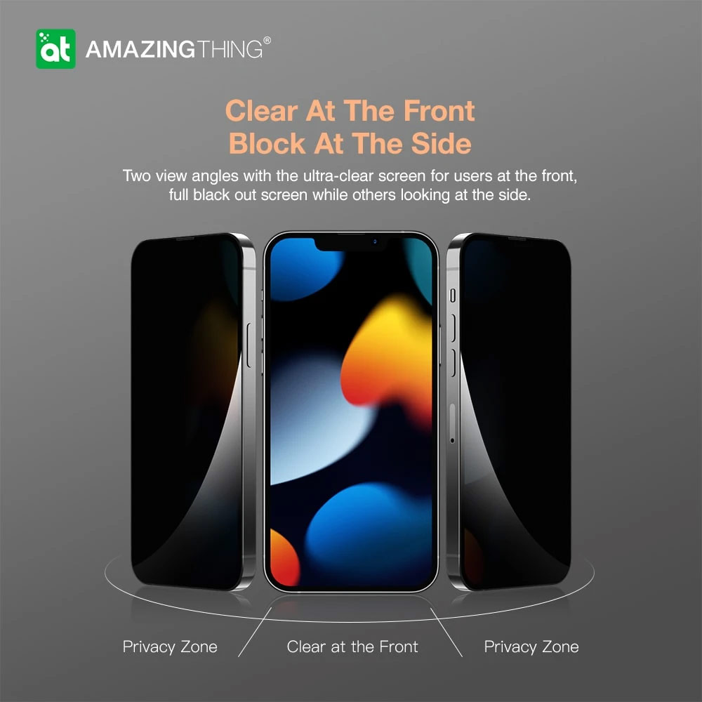 Picture of Apple iPhone 13 6.1  | AMAZINGThing 2.75D Radix Fully Covered Tempered Glass for iPhone 13 iPhone 13 Pro 6.1 (Privacy Anti View)