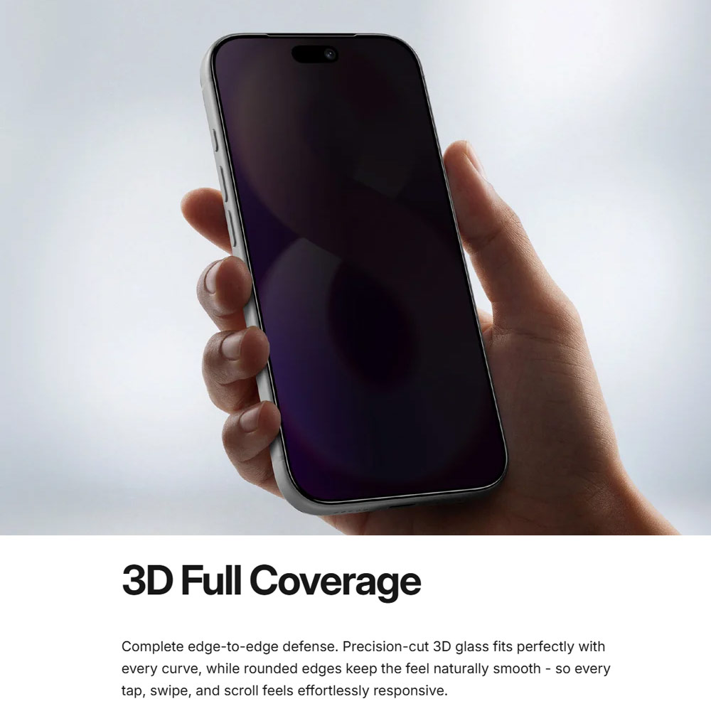 Picture of Apple iPhone 18 Pro Screen Protector | Amazingthing RADIX + Care Privacy Full Tempered Glass 3D Frame Screen Protector for iPhone 18 Pro - Privacy