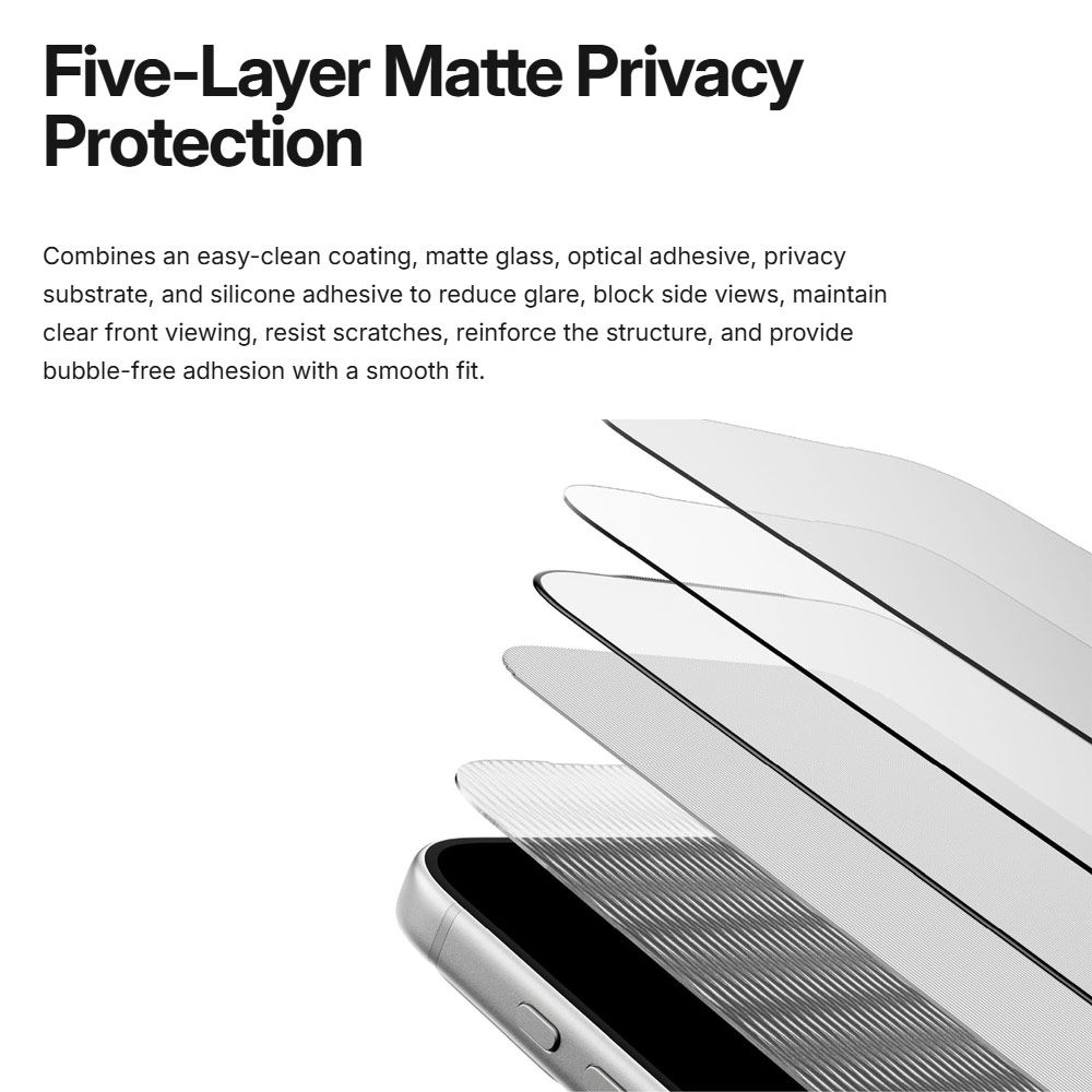 Picture of Apple iPhone 18 Pro Max Screen Protector | Amazingthing Titan Care Matte Privacy 3D Frame Full Tempered Glass Screen Protector with Dust Filter for iPhone 18 Pro Max 6.9 - Matte Privacy