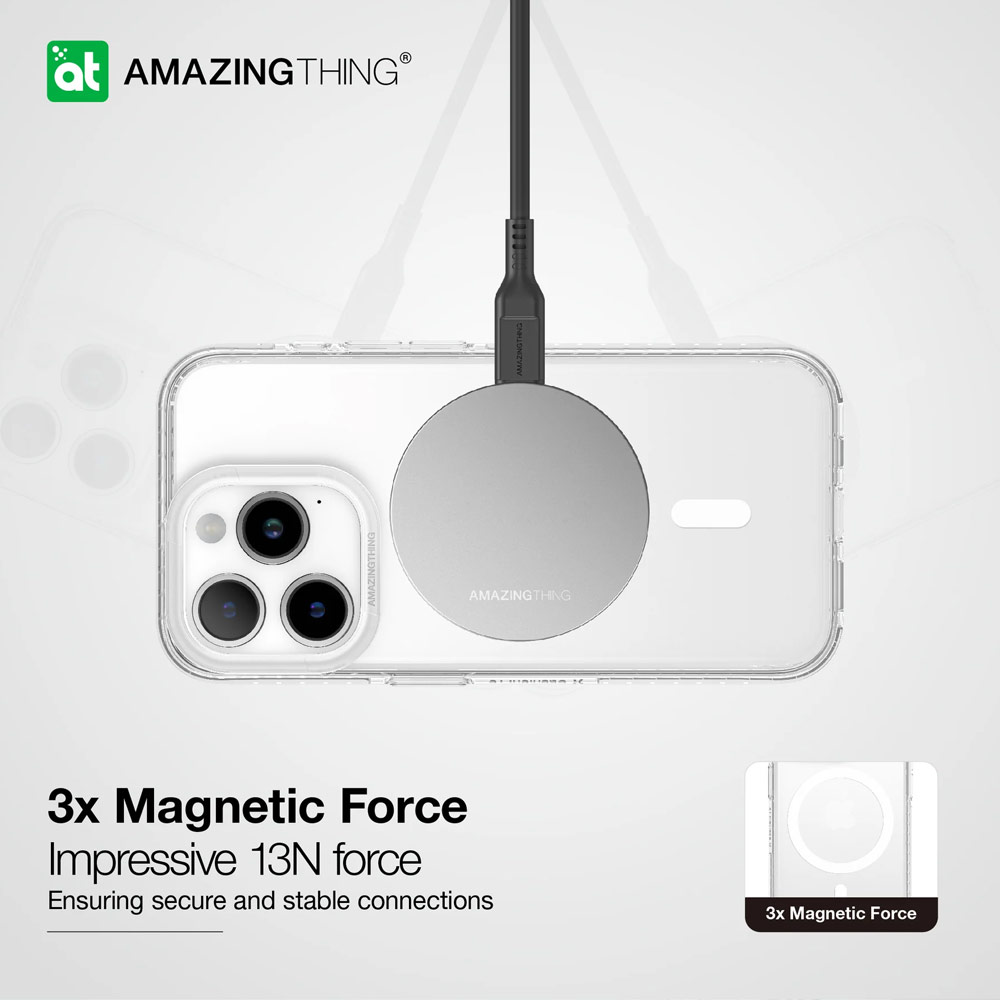 Picture of Apple iPhone 15 Pro Max 6.7 Case | Amazingthing TITAN PRO Drop Proof Magnetic Case for iPhone 15 Pro Max 6.7 (Gray)