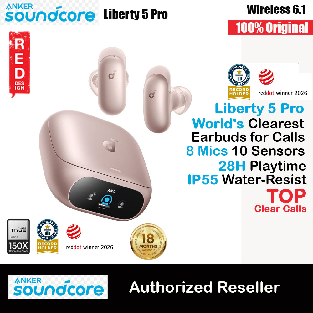 Picture of Soundcore by Anker Liberty 5 Pro ANC Wireless Earbuds Guinness World Records Clearest Clear Calls Adaptive Noise Cancelling LDAC Hi-Res Audio TWS Earbuds (Rose Gold) Red Design- Red Design Cases, Red Design Covers, iPad Cases and a wide selection of Red Design Accessories in Malaysia, Sabah, Sarawak and Singapore