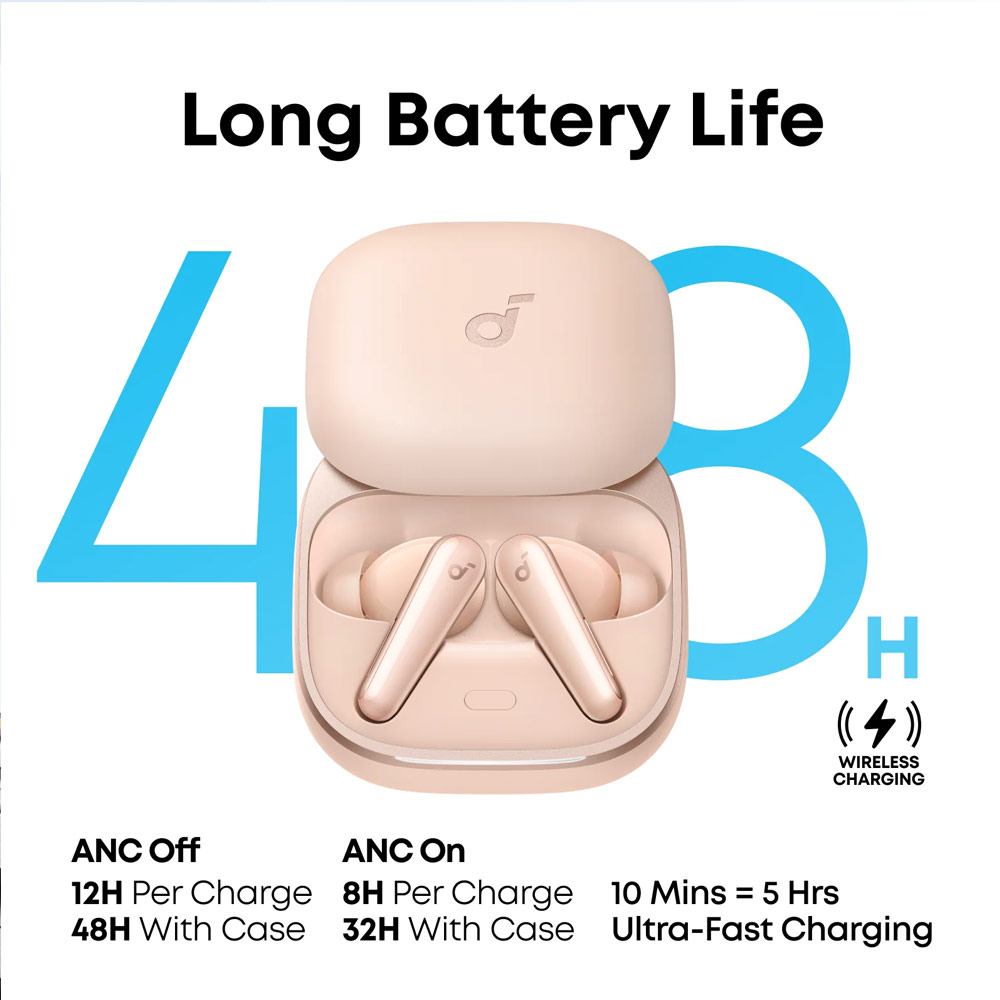 Picture of soundcore by ANKER Liberty 5 ANC Dolby Audio Noise Cancelling Wireless In Ear Earbuds Long Hours Playtime Strong Bass (Apricot)