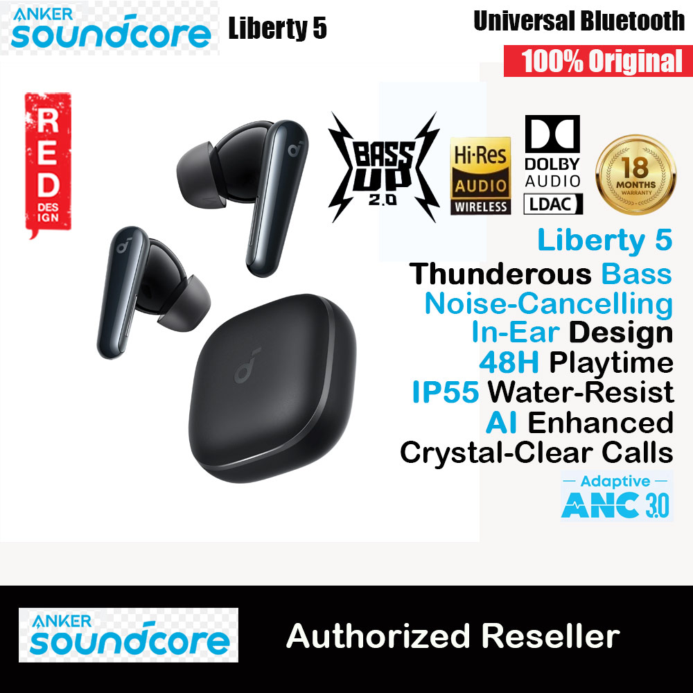 Picture of soundcore by ANKER Liberty 5 ANC Dolby Audio Noise Cancelling Wireless In Ear Earbuds Long Hours Playtime Strong Bass (Black) Red Design- Red Design Cases, Red Design Covers, iPad Cases and a wide selection of Red Design Accessories in Malaysia, Sabah, Sarawak and Singapore 