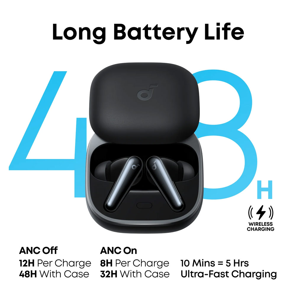 Picture of soundcore by ANKER Liberty 5 ANC Dolby Audio Noise Cancelling Wireless In Ear Earbuds Long Hours Playtime Strong Bass (Black)