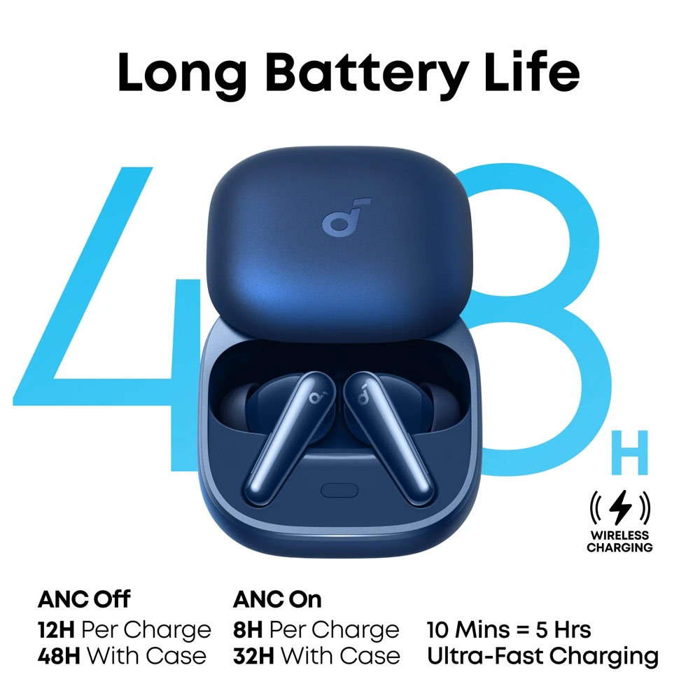 Picture of soundcore by ANKER Liberty 5 ANC Dolby Audio Noise Cancelling Wireless In Ear Earbuds Long Hours Playtime Strong Bass (Blue)