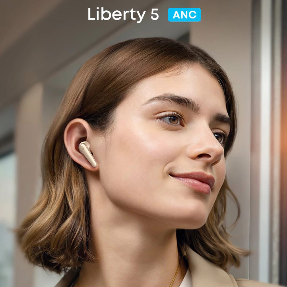 Picture of soundcore by ANKER Liberty 5 ANC Dolby Audio Noise Cancelling Wireless In Ear Earbuds Long Hours Playtime Strong Bass (Champagne)