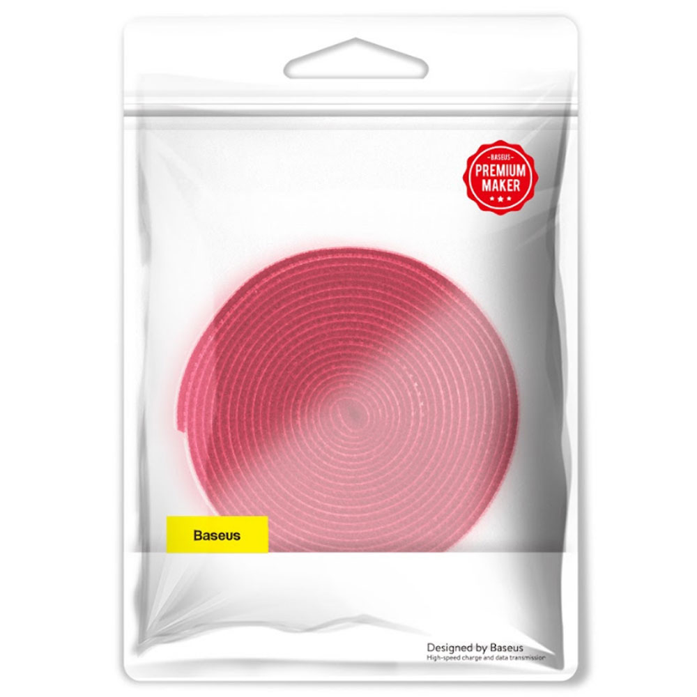 Picture of Baseus Cable Management Winder Velcro hook and loop fastener free cut strap strong velcro Strap (Red 300cm)