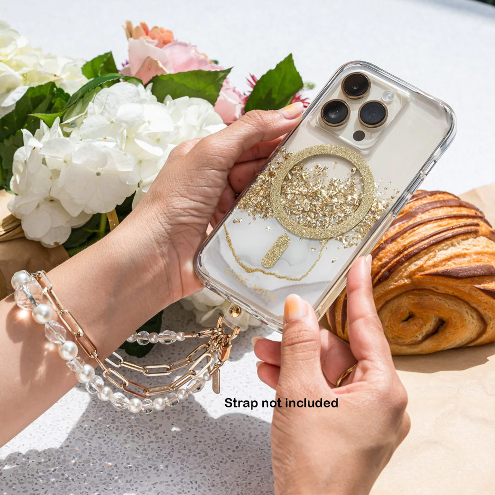 Picture of Apple iPhone 15 Pro 6.1  | Case Mate Case-Mate Stylish Design Karat Drop Protection Case with Magsafe Magnetic Charging for iPhone 15 Pro 6.1 (Marble Gold)