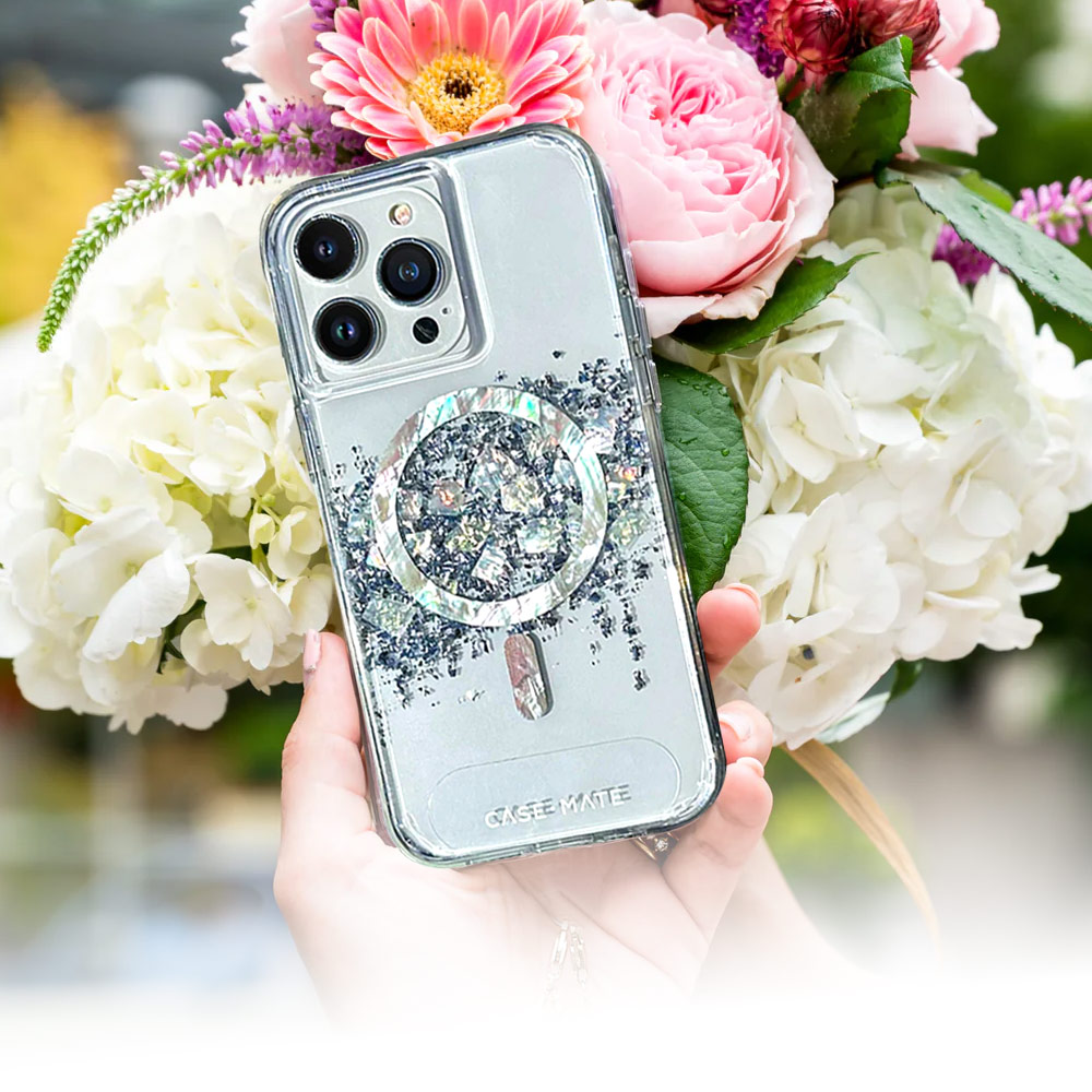 Picture of Apple iPhone 15 Pro 6.1  | Case Mate Case-Mate Stylish Design Karat Drop Protection Case with Magsafe Magnetic Charging for iPhone 15 Pro 6.1 (Touch of Pearl)