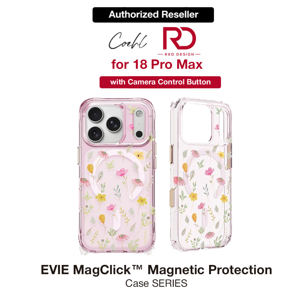 Picture of Coehl EVIE MagClick Magnetic Charging Case with Camera Control Button for iPhone 18 Pro Max - Pink Blossom Apple iPhone 18 Pro Max- Apple iPhone 18 Pro Max Cases, Apple iPhone 18 Pro Max Covers, iPad Cases and a wide selection of Apple iPhone 18 Pro Max Accessories in Malaysia, Sabah, Sarawak and Singapore 