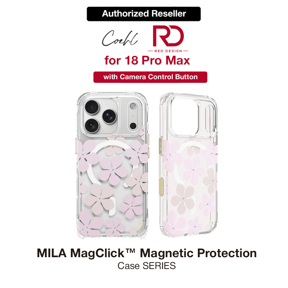Picture of Coehl MILA MagClick Magnetic Charging Case with Camera Control Button for iPhone 18 Pro - Blush Bloom Apple iPhone 18 Pro- Apple iPhone 18 Pro Cases, Apple iPhone 18 Pro Covers, iPad Cases and a wide selection of Apple iPhone 18 Pro Accessories in Malaysia, Sabah, Sarawak and Singapore 