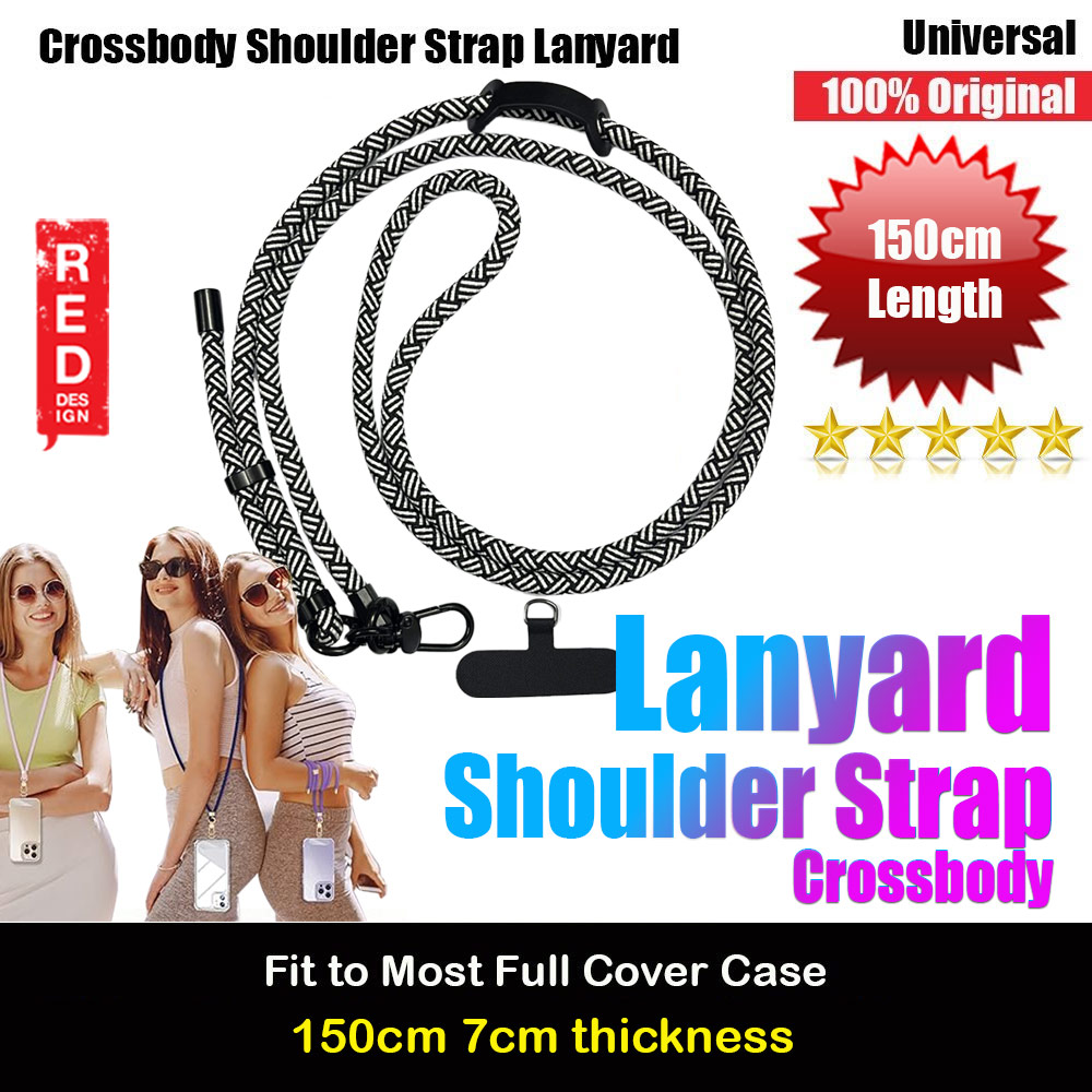 Picture of Red Design Selected Shoulder Lanyard Strap Crossbody Nylon Strap 150cm (Black Line)