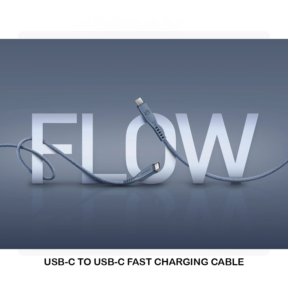 Picture of Energea Flow PD 240W USB-C to USB-C Fast Charging Cable for iPhone 15 Pro Max Smartphone Laptop Tablet (Blue)