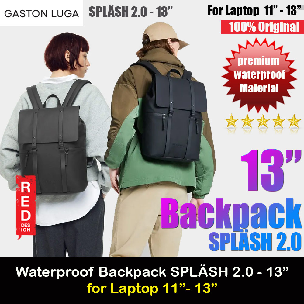 Picture of Gaston Luga SPLÄSH 2.0 13" Premium Waterproof Eco Material Backpack (Black) Apple Macbook Air 13 M2 2022- Apple Macbook Air 13 M2 2022 Cases, Apple Macbook Air 13 M2 2022 Covers, iPad Cases and a wide selection of Apple Macbook Air 13 M2 2022 Accessories in Malaysia, Sabah, Sarawak and Singapore 