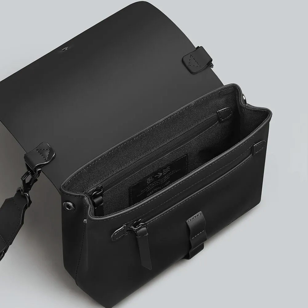 Picture of Gaston Luga SPLÄSH CROSSBODY BAG Premium Waterproof Eco Material Bag Compact Messenger Style Bag with Detachable Shoulder Strap As Clutch (Black)