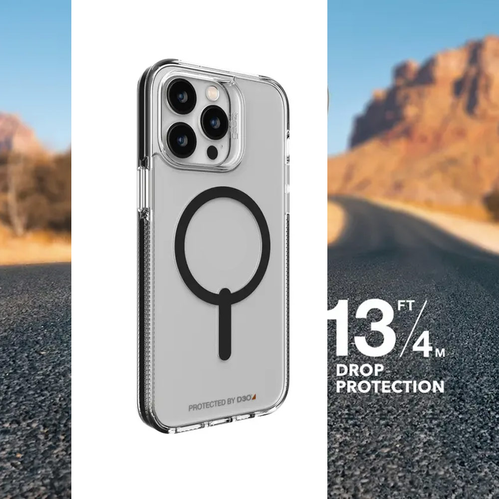 Picture of Apple iPhone 14 Pro 6.1 Case | Gear4 Santa Cruz Snap D30 Drop Protection Lightweight Case with Magsafe Compatible for iPhone 14 Pro 6.1 (Black)