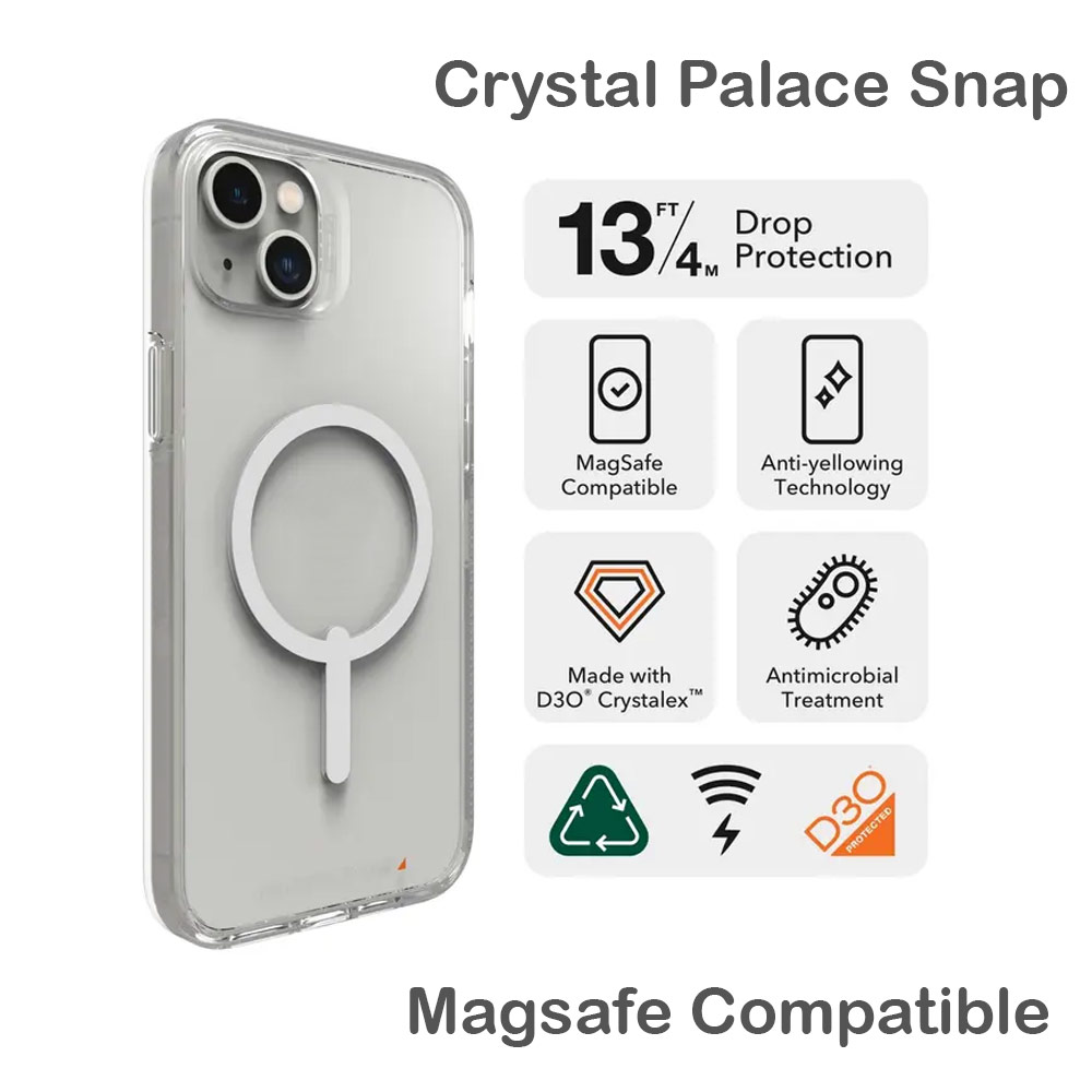 Picture of Apple iPhone 14 Plus 6.7 Case | Gear4 Crystal Palace Snap D30 Drop Protection Case with Magsafe Compatible for iPhone 14 Plus 6.7 (Clear)
