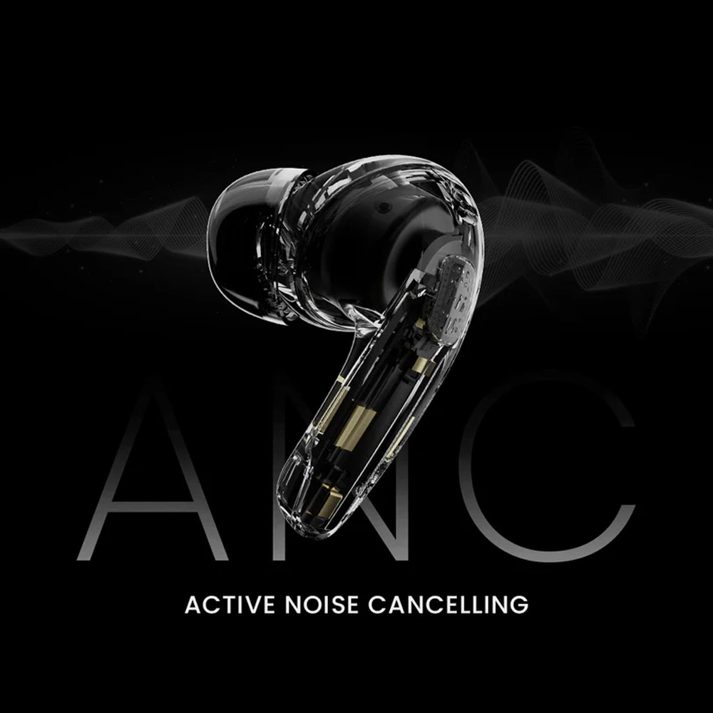Picture of HiFuture Flybuds4 Ai Bluetooth 5.4 Comfort Fit TWS Earbuds Waterproof with ANC Noise Cancellation Ultra Bass Long Hours(Black)