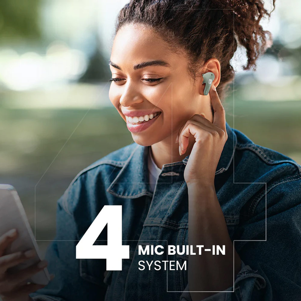 Picture of HiFuture Flybuds4 Ai Bluetooth 5.4 Comfort Fit TWS Earbuds Waterproof with ANC Noise Cancellation Ultra Bass Long Hours(Black)