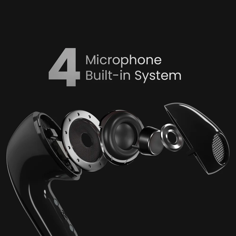 Picture of HiFuture ChromeBuds Premium Bluetooth 5.4 TWS Earbuds Waterproof with Environment Noise Cancellation Ultra Bass Long Hours( Grey)
