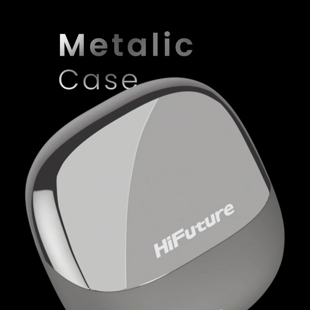 Picture of HiFuture ChromeBuds Premium Bluetooth 5.4 TWS Earbuds Waterproof with Environment Noise Cancellation Ultra Bass Long Hours( Grey)