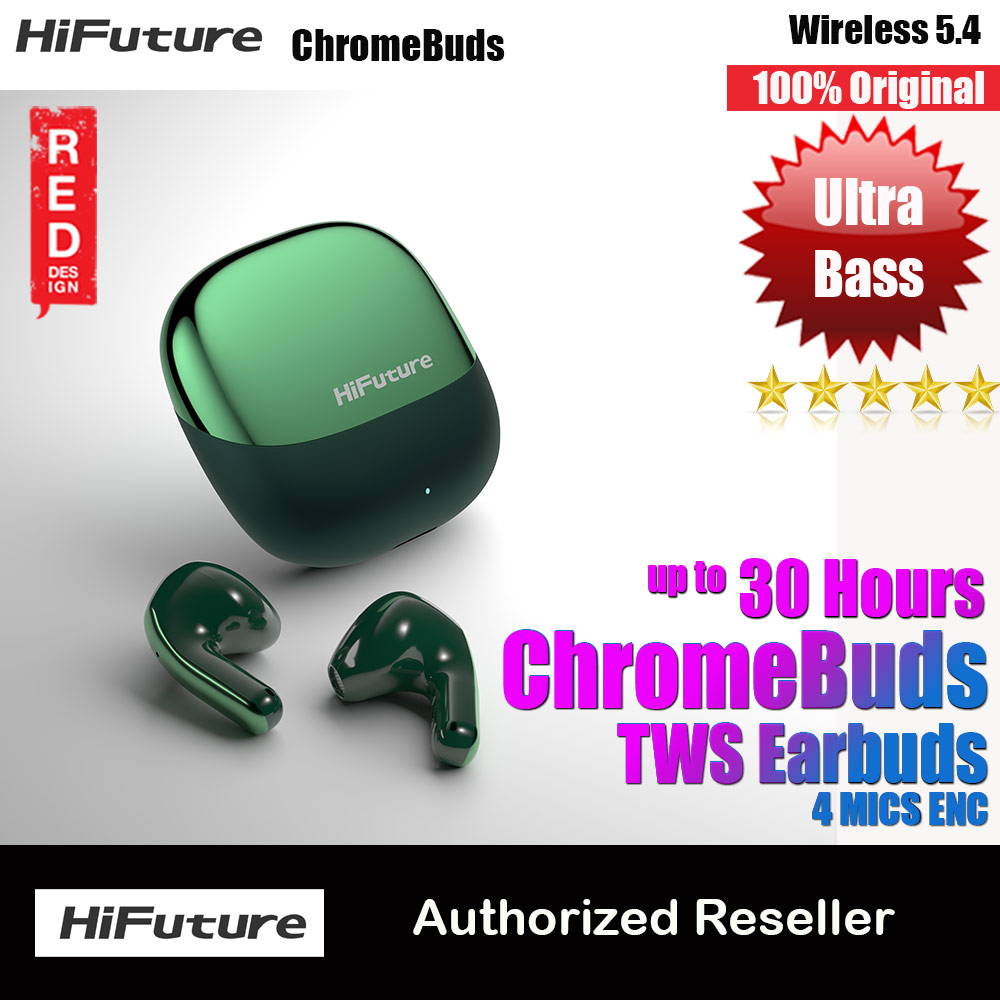 Picture of HiFuture ChromeBuds Premium Bluetooth 5.4 TWS Earbuds Waterproof with Environment Noise Cancellation Ultra Bass Long Hours(Green) Red Design- Red Design Cases, Red Design Covers, iPad Cases and a wide selection of Red Design Accessories in Malaysia, Sabah, Sarawak and Singapore 